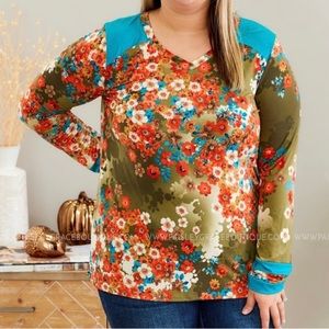 NWOT Celeste Long Sleeve Stretchy Top, size 2x